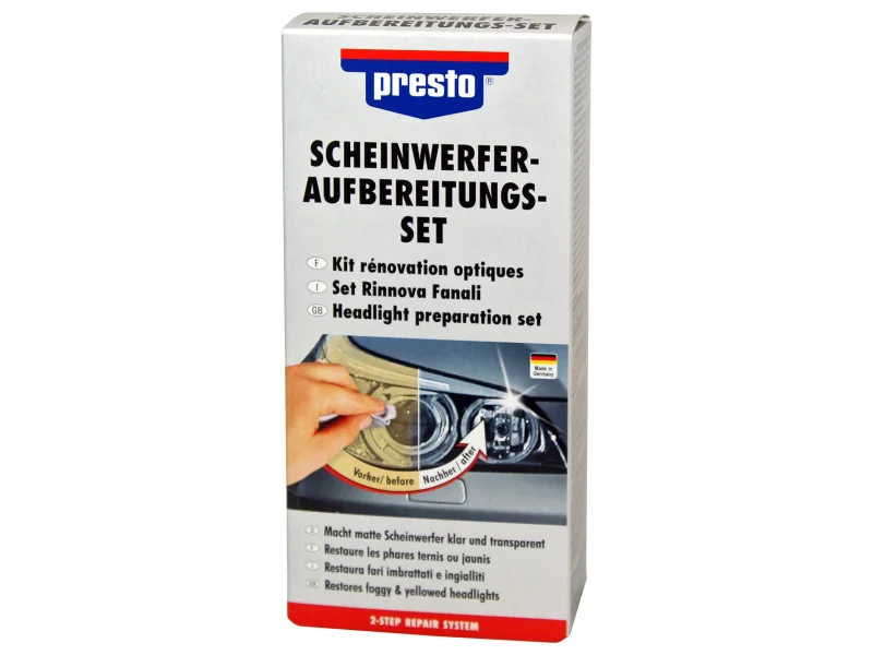 PRESTO Schweinwerfer-Aufbereitungs-Set, gegen trübe Scheinwerfer