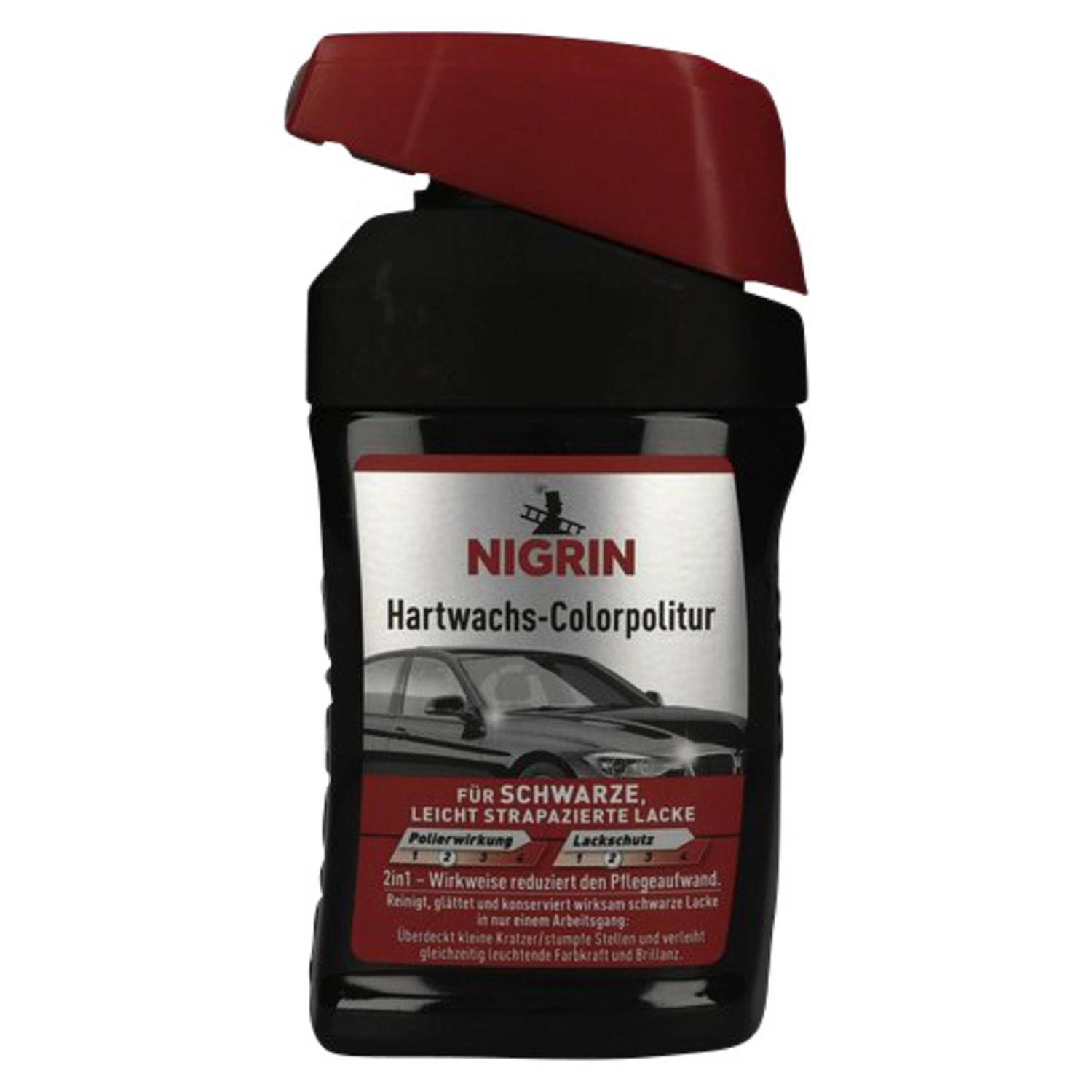 NIGRIN Hartwachs-Color-Pulitur, 300 ml, Schwarz, bis zu sechs Monate Abperl-Effekt