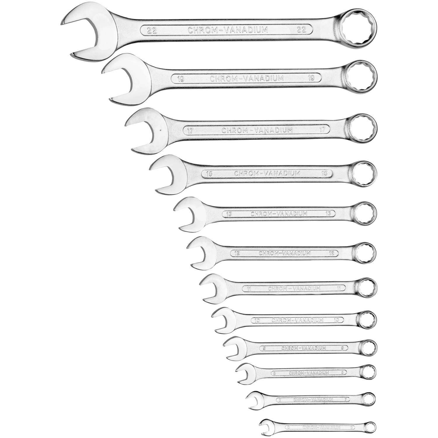 Gabel-Ringschlüssel-Satz, 12 teilig, Größe 6 bis 22 mm