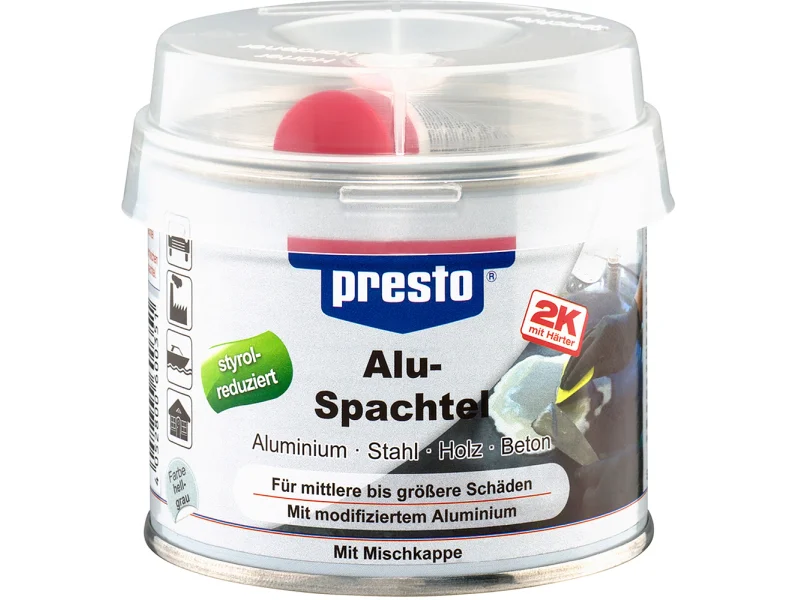 PRESTO Alu-Spachtel 250 g, für glatte und stabile Oberflächen